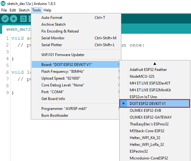 Flash Code to ESP32 by Arduino IDE